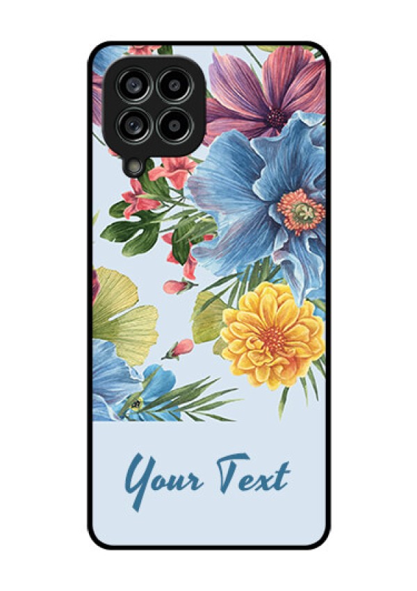 Galaxy M53 5G Custom Glass Mobile Case - Stunning Watercolored Flowers Painting Design