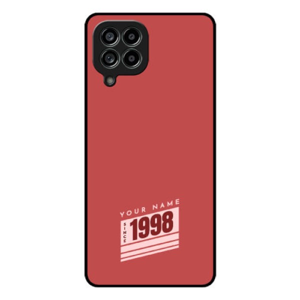 Galaxy M53 5G Custom Glass Phone Case - Red custom year of birth Design Galaxy M53 5G Custom Glass Phone Case - Red custom year of birth Design
