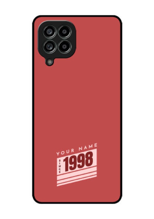 Galaxy M53 5G Custom Glass Phone Case - Red custom year of birth Design