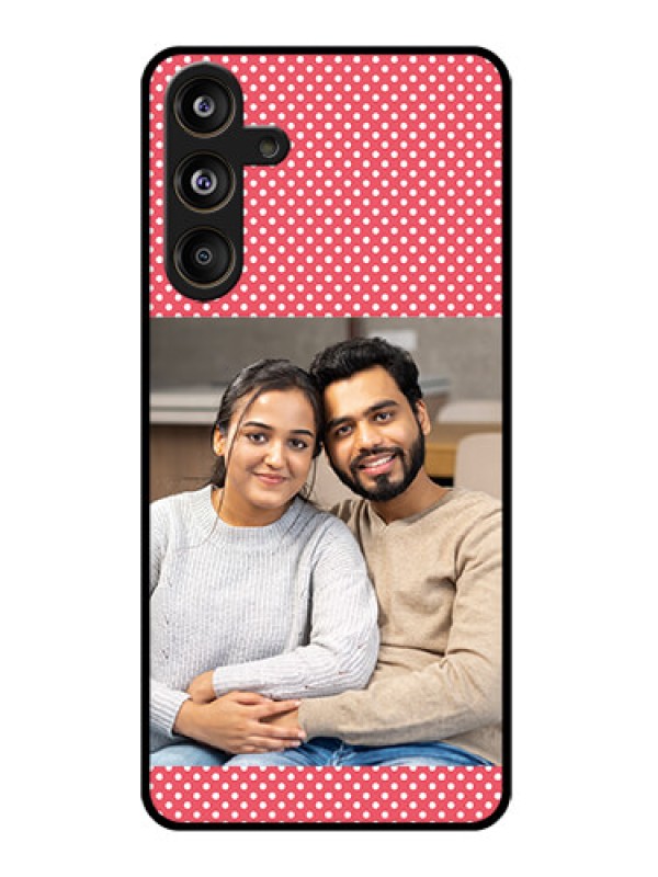 Custom Samsung Galaxy M55 5G Custom Glass Phone CaseWhite Dotted Design