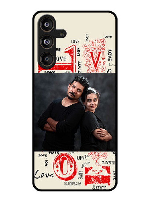 Custom Samsung Galaxy M55 5G Custom Glass Phone CaseTrendy Love Design Case