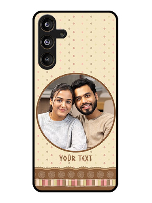 Custom Samsung Galaxy M55 5G Custom Glass Phone CaseBrown Dotted Mobile Case Design