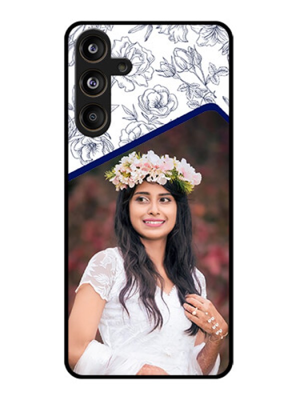Custom Samsung Galaxy M55 5G Custom Glass Phone CaseClassy Floral Design