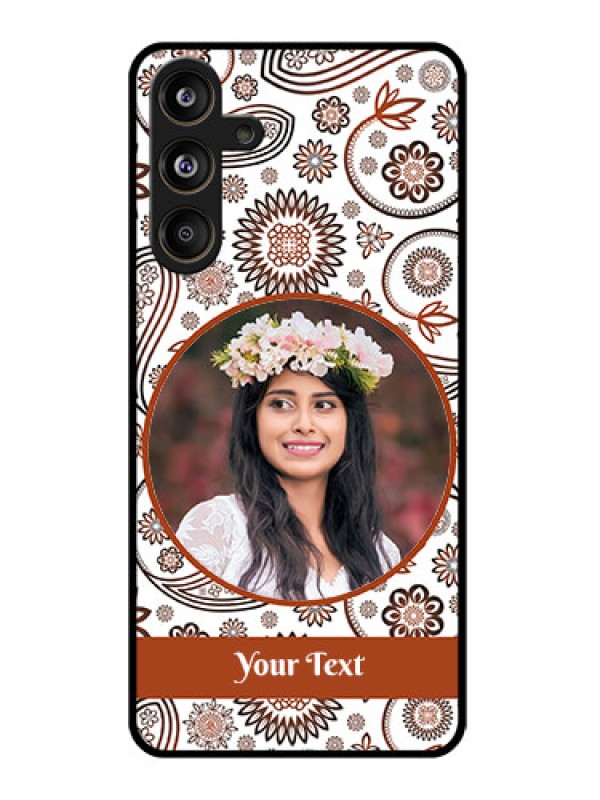 Custom Samsung Galaxy M55 5G Custom Glass Phone CaseAbstract Flower Design