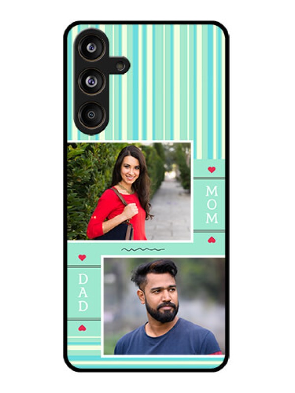 Custom Samsung Galaxy M55 5G Custom Glass Phone CaseMom and Dad Pic Design