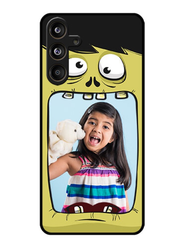 Custom Samsung Galaxy M55 5G Custom Glass Phone CaseCartoon Monster Back Case Design