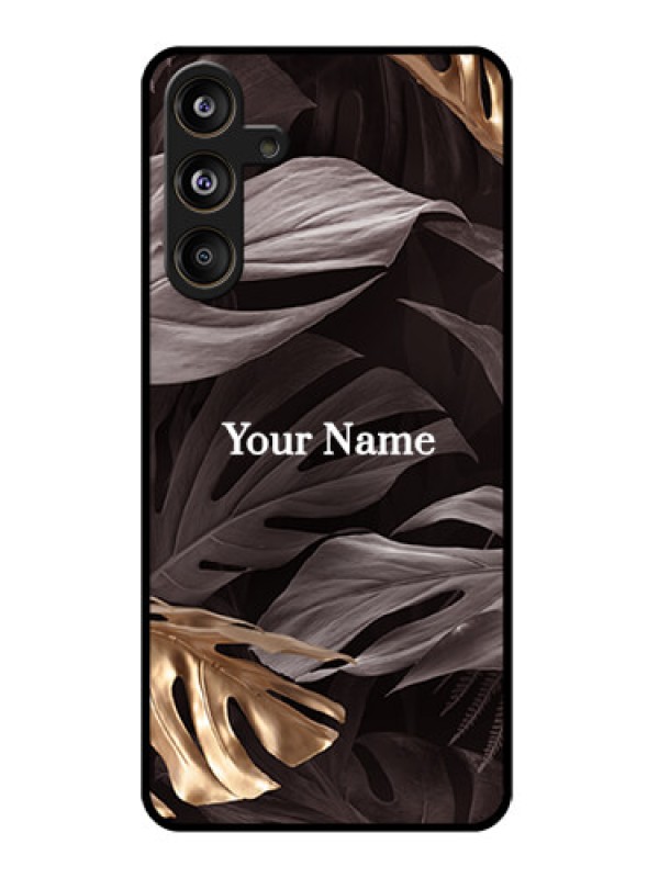 Custom Samsung Galaxy M55 5G Custom Glass Phone CaseWild Leaves Digital Paint Design