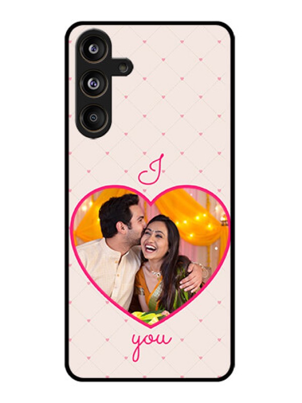 Custom Galaxy M55s 5G Custom Glass Phone Case - Heart Shape Design