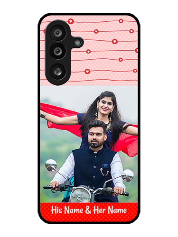 Custom Samsung Galaxy M56 5G Custom Glass Phone Case - Red Pattern Case Design