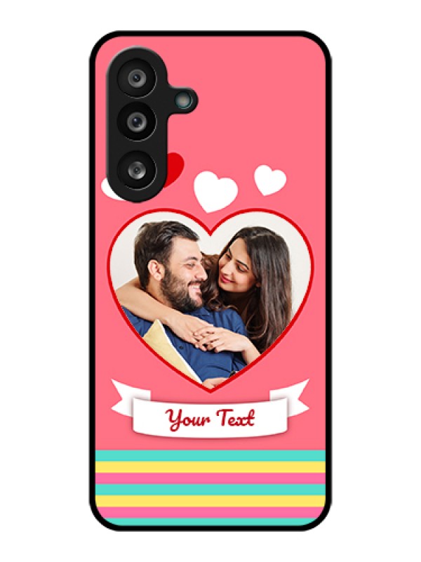 Custom Samsung Galaxy M56 5G Custom Glass Phone Case - Love Shapes Doodle Design