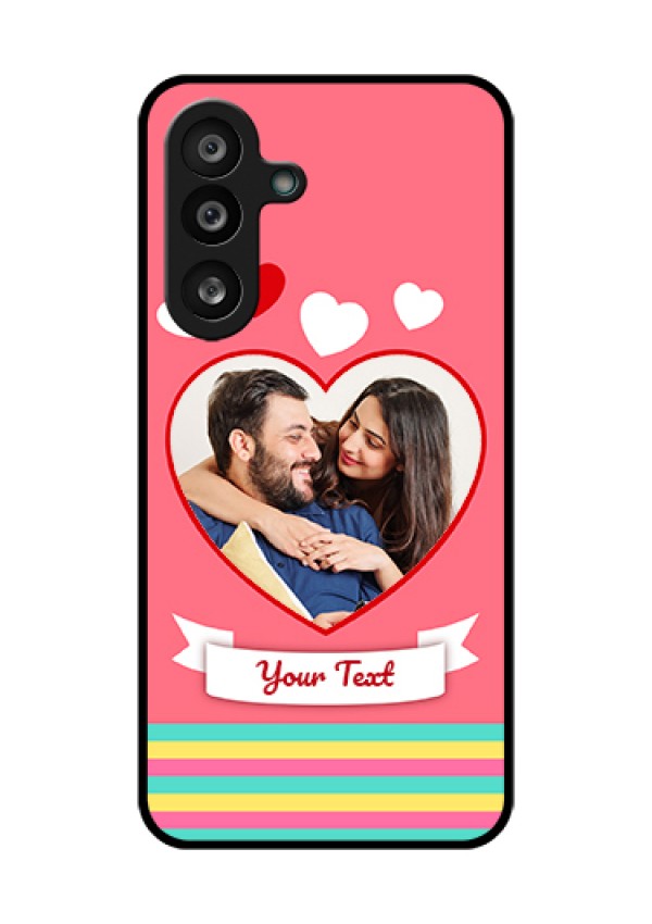 Samsung Galaxy M56 5G Custom Glass Phone Case - Love Shapes Doodle Design
