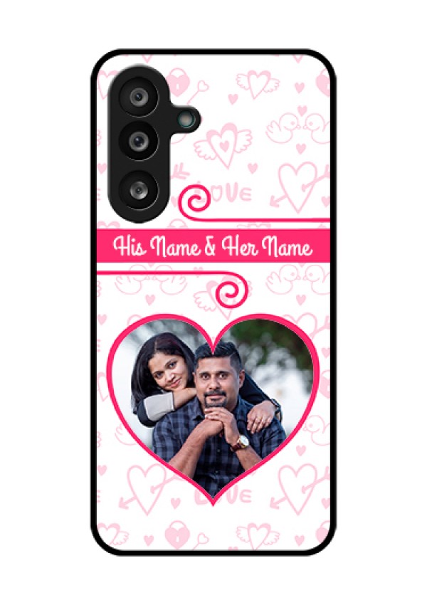 Samsung Galaxy M56 5G Custom Glass Phone Case - Heart Shape Love Design
