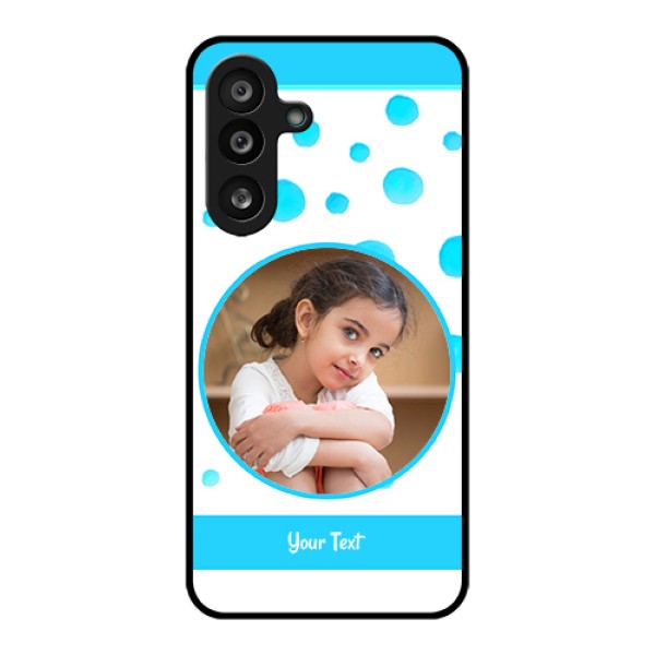 Samsung Galaxy M56 5G Custom Glass Phone Case - Blue Bubbles Pattern Design Samsung Galaxy M56 5G Custom Glass Phone Case - Blue Bubbles Pattern Design