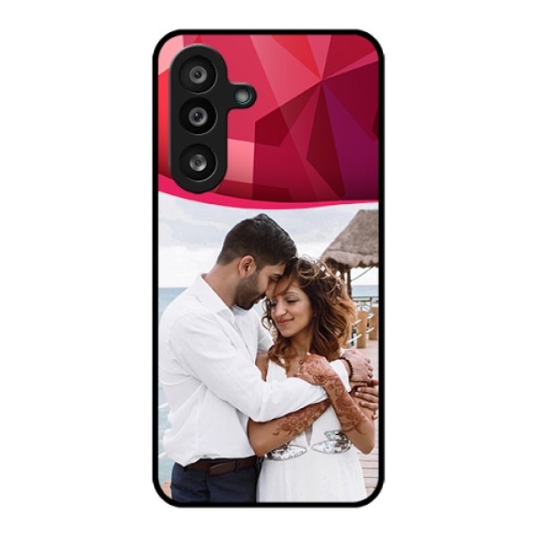 Samsung Galaxy M56 5G Custom Glass Phone Case - Red Abstract Design