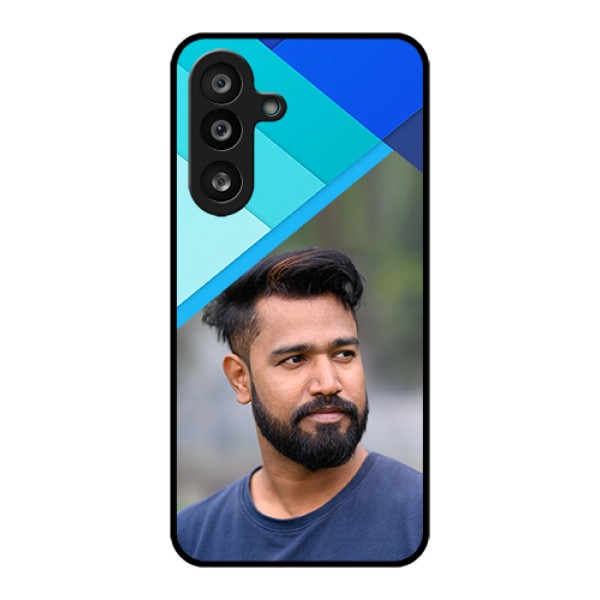Samsung Galaxy M56 5G Custom Glass Phone Case - Blue Pattern Design