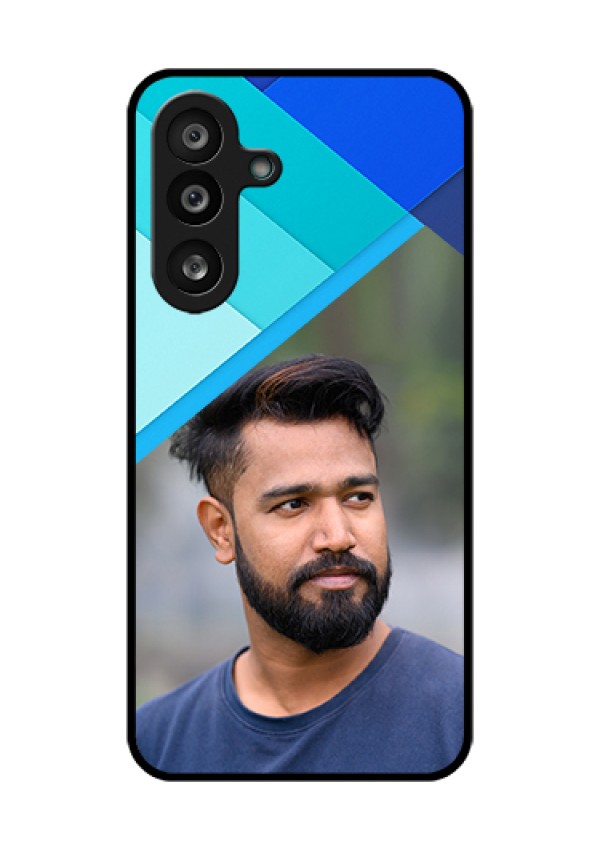 Samsung Galaxy M56 5G Custom Glass Phone Case - Blue Pattern Design