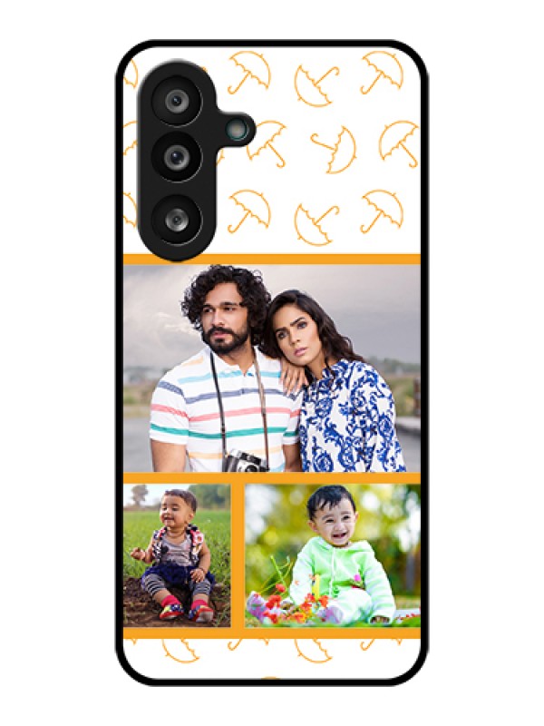 Custom Samsung Galaxy M56 5G Custom Glass Phone Case - Yellow Pattern Design