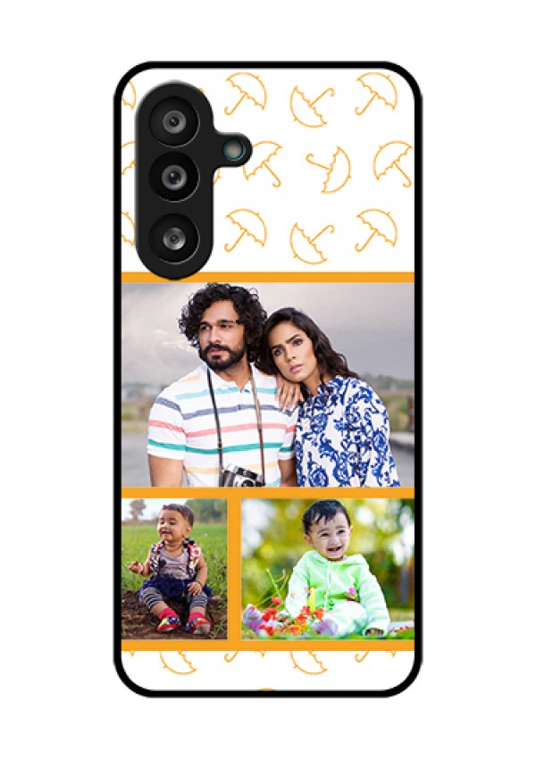 Samsung Galaxy M56 5G Custom Glass Phone Case - Yellow Pattern Design
