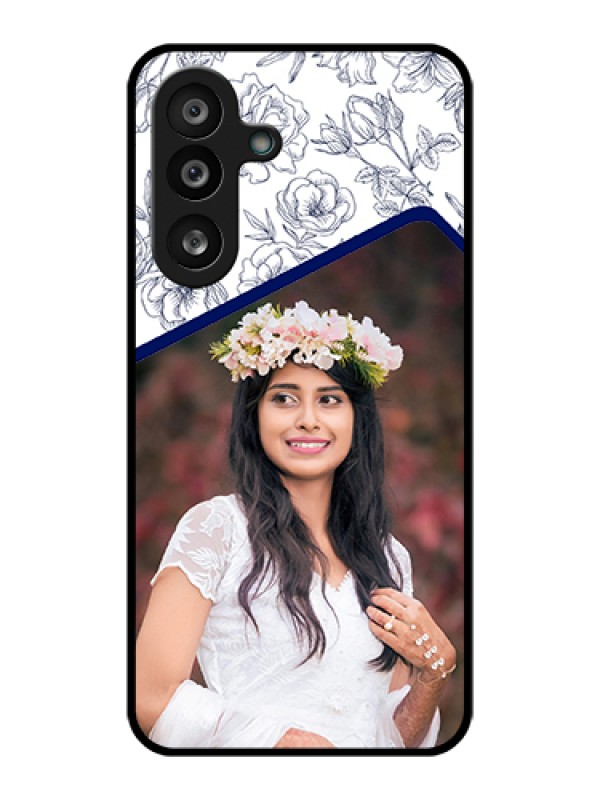 Custom Samsung Galaxy M56 5G Custom Glass Phone Case - Classy Floral Design