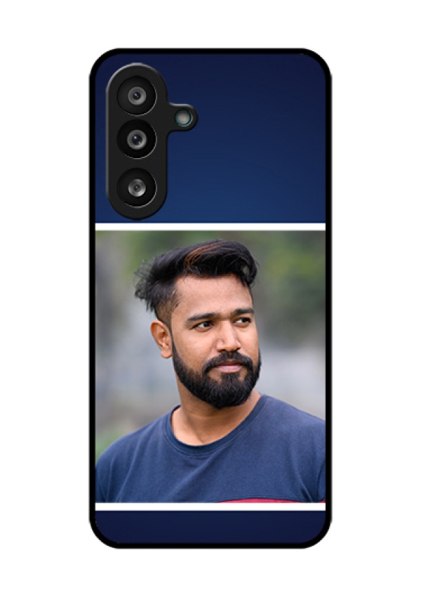 Samsung Galaxy M56 5G Custom Glass Phone Case - Simple Royal Blue Design