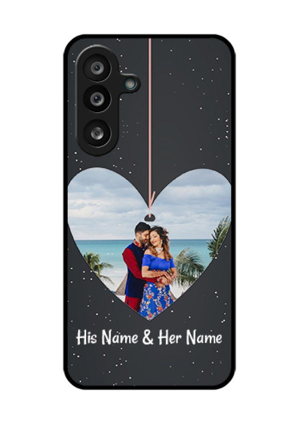 Samsung Galaxy M56 5G Custom Glass Phone Case - Hanging Heart Design