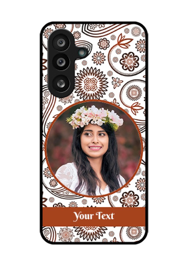 Samsung Galaxy M56 5G Custom Glass Phone Case - Abstract Flower Design