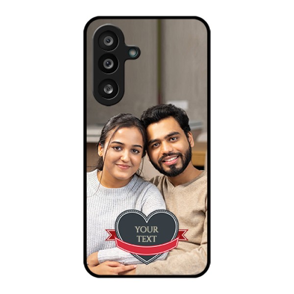 Samsung Galaxy M56 5G Custom Glass Phone Case - Just Married Couple Design Samsung Galaxy M56 5G Custom Glass Phone Case - Just Married Couple Design