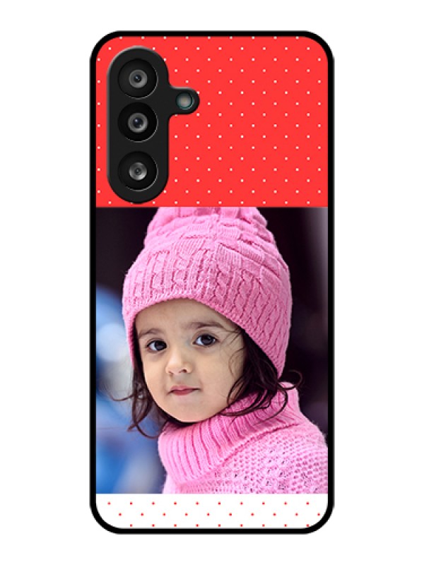 Custom Samsung Galaxy M56 5G Custom Glass Phone Case - Red Pattern Design