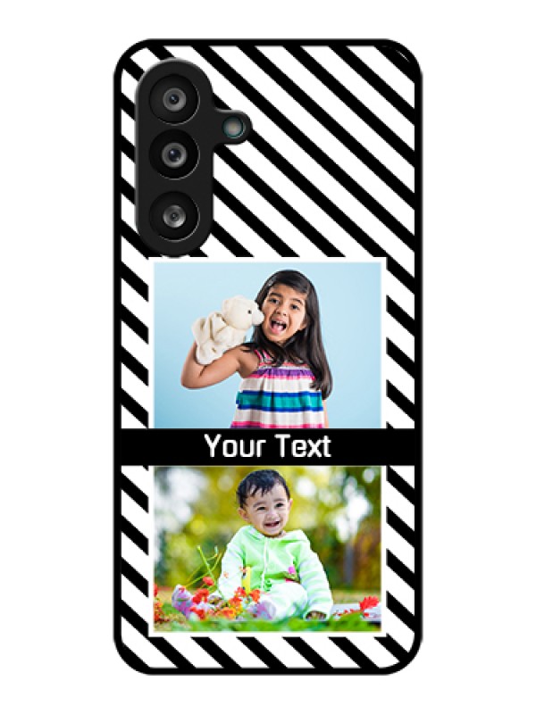 Custom Samsung Galaxy M56 5G Custom Glass Phone Case - Black And White Stripes Design
