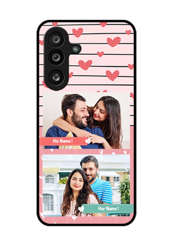 Samsung Galaxy M56 5G Custom Glass Phone Case - Photo With Heart Design