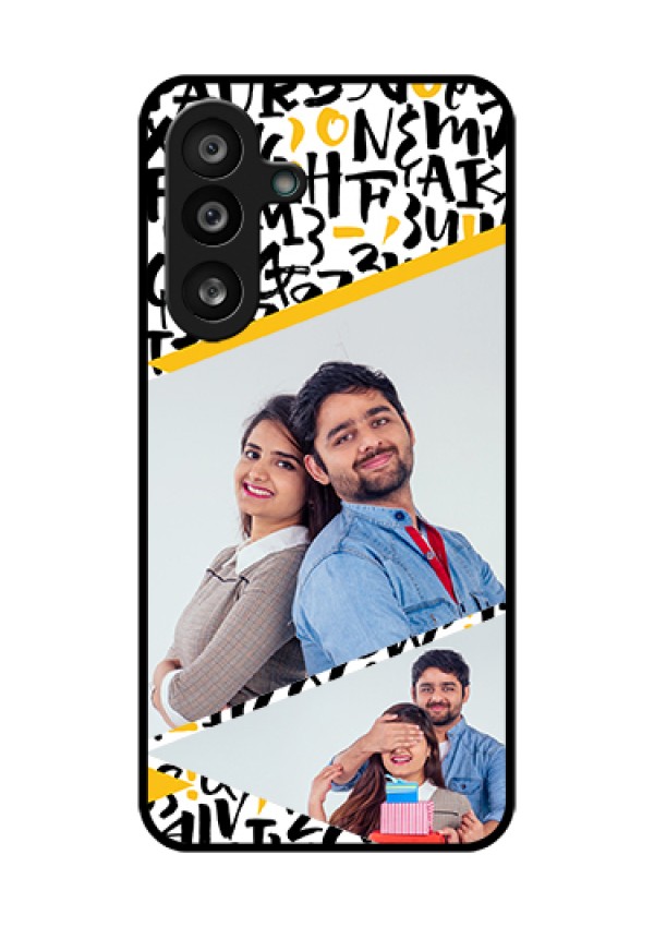 Samsung Galaxy M56 5G Custom Glass Phone Case - Letters Pattern Design