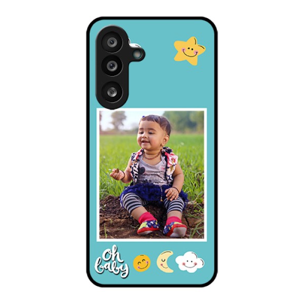 Samsung Galaxy M56 5G Custom Glass Phone Case - Smiley Kids Stars Design Samsung Galaxy M56 5G Custom Glass Phone Case - Smiley Kids Stars Design
