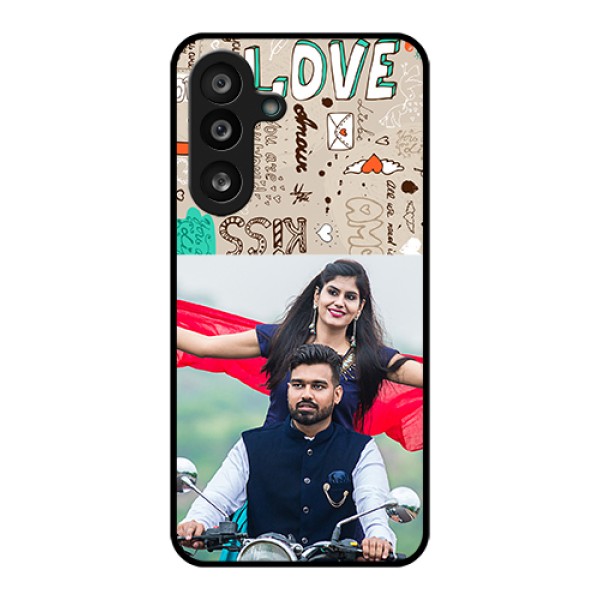 Samsung Galaxy M56 5G Custom Glass Phone Case - Love Doodle Pattern