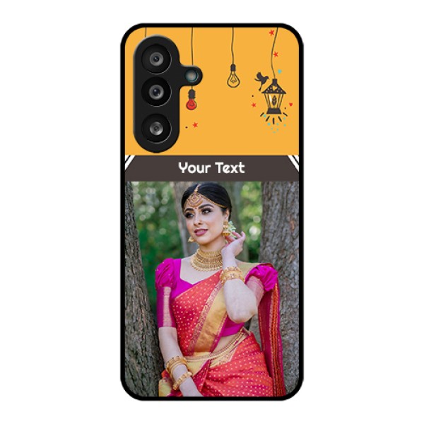 Samsung Galaxy M56 5G Custom Glass Phone Case - With Family Picture And Icons Samsung Galaxy M56 5G Custom Glass Phone Case - With Family Picture And Icons