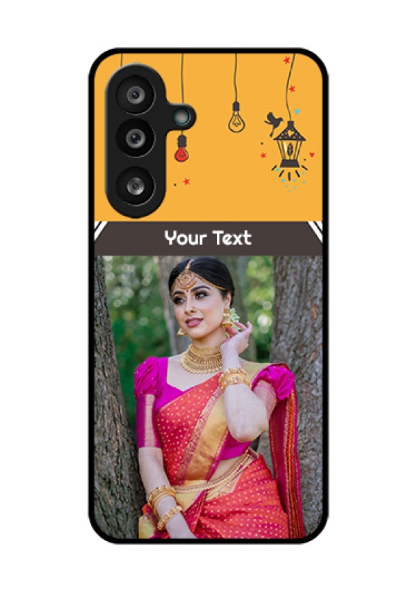 Samsung Galaxy M56 5G Custom Glass Phone Case - With Family Picture And Icons