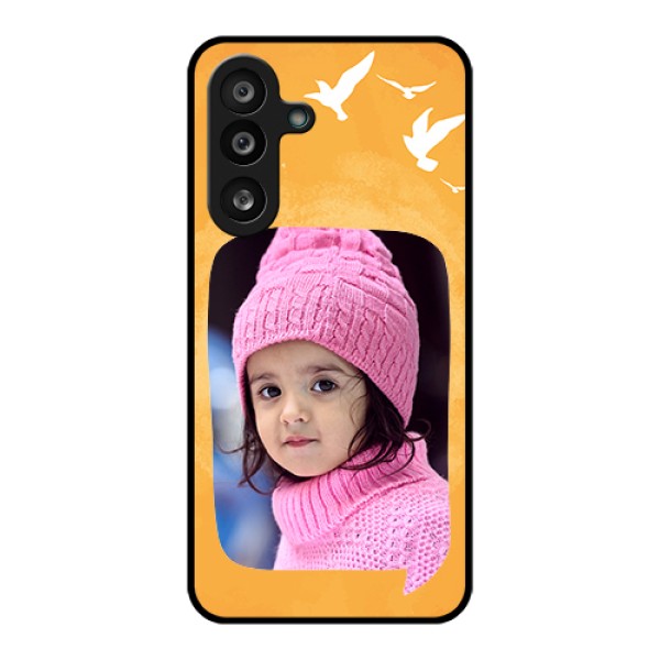Samsung Galaxy M56 5G Custom Glass Phone Case - Water Color Design With Bird Icons Samsung Galaxy M56 5G Custom Glass Phone Case - Water Color Design With Bird Icons
