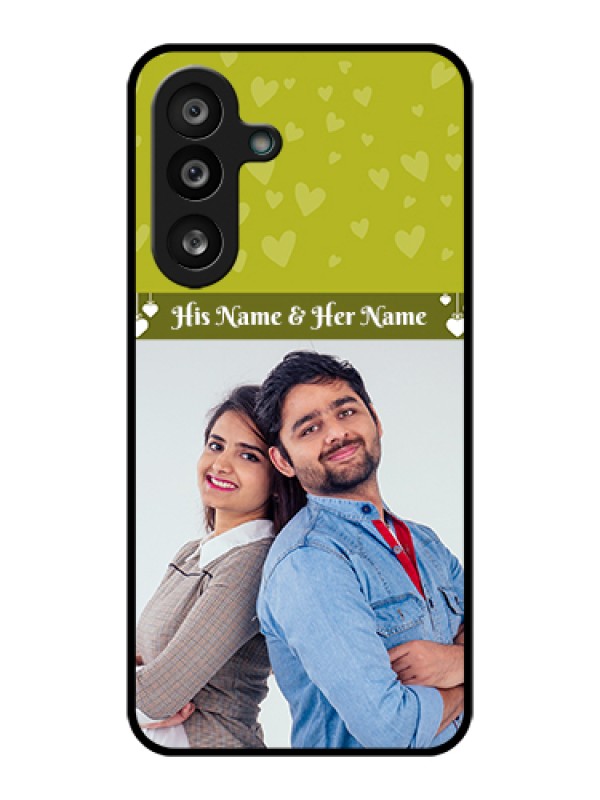 Custom Samsung Galaxy M56 5G Custom Glass Phone Case - You & Me Heart Design