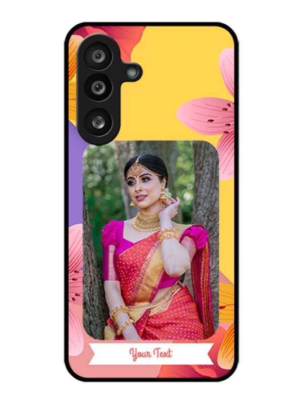 Custom Samsung Galaxy M56 5G Custom Glass Phone Case - 3 Image With Vintage Floral Design