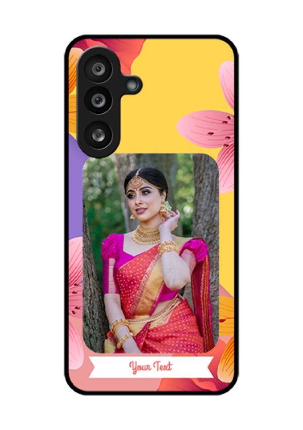 Samsung Galaxy M56 5G Custom Glass Phone Case - 3 Image With Vintage Floral Design