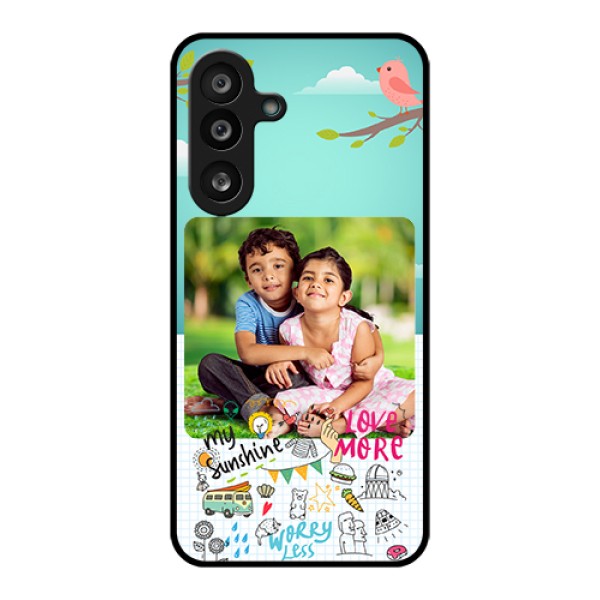 Samsung Galaxy M56 5G Custom Glass Phone Case - Doodle Love Design