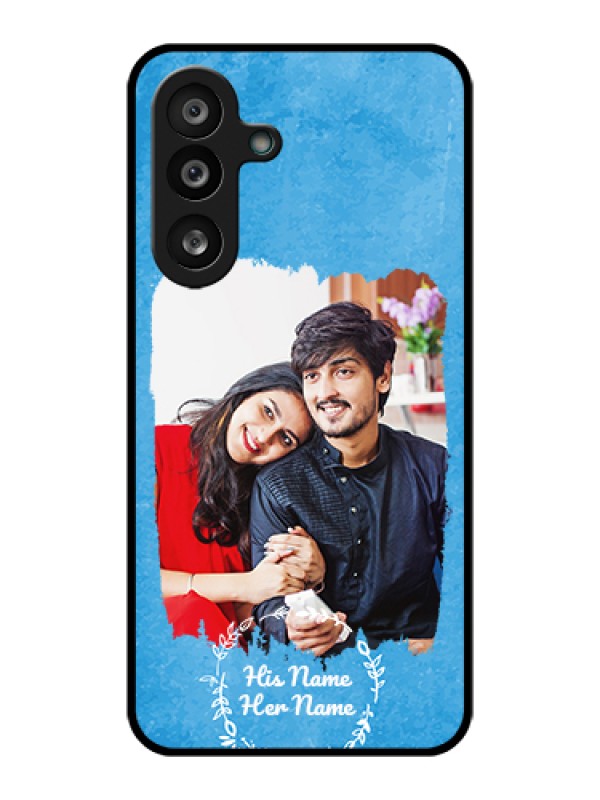 Custom Samsung Galaxy M56 5G Custom Glass Phone Case - Blue Color Vintage Design