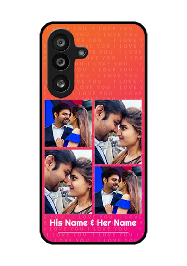 Samsung Galaxy M56 5G Custom Glass Phone Case - I Love You Pink Design