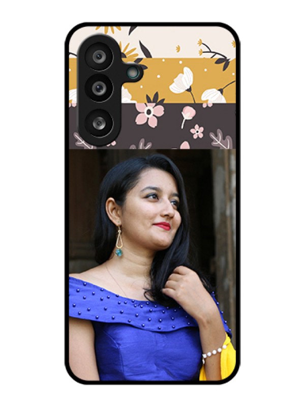 Custom Samsung Galaxy M56 5G Custom Glass Phone Case - Stylish Floral Design