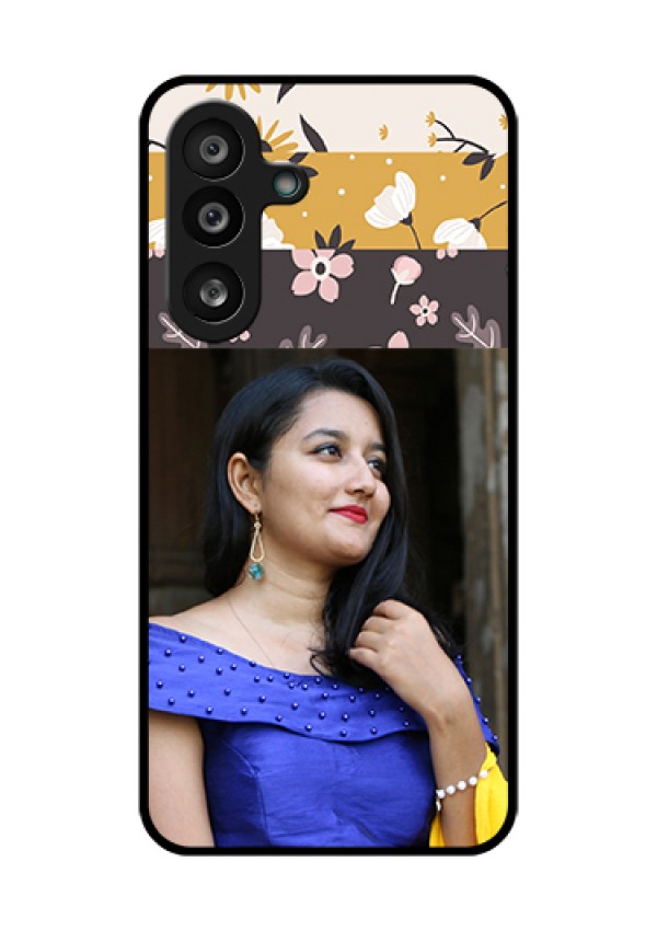 Samsung Galaxy M56 5G Custom Glass Phone Case - Stylish Floral Design