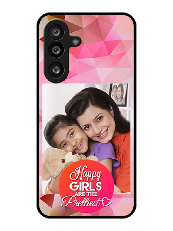 Custom Samsung Galaxy M56 5G Custom Glass Phone Case - Abstract Triangle Design