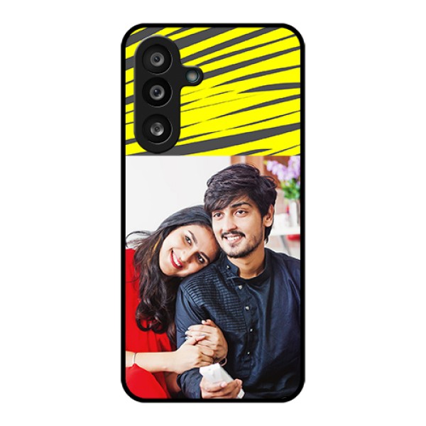 Samsung Galaxy M56 5G Custom Glass Phone Case - Yellow Abstract Design