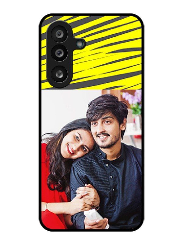 Custom Samsung Galaxy M56 5G Custom Glass Phone Case - Yellow Abstract Design