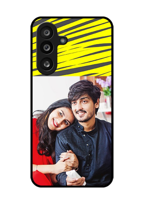 Samsung Galaxy M56 5G Custom Glass Phone Case - Yellow Abstract Design