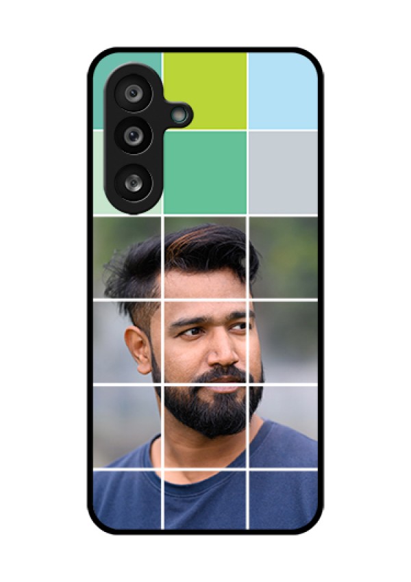Samsung Galaxy M56 5G Custom Glass Phone Case - With White Box Pattern