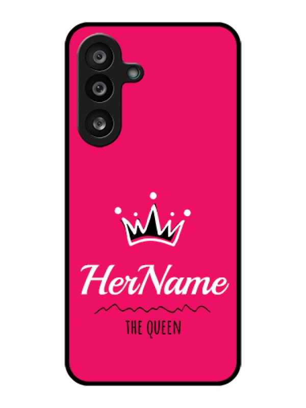 Custom Samsung Galaxy M56 5G Custom Glass Phone Case - Queen With Name Design